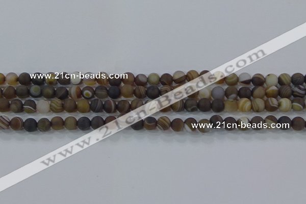 CAG9337 15.5 inches 6mm round matte line agate beads wholesale