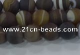 CAG9338 15.5 inches 8mm round matte line agate beads wholesale