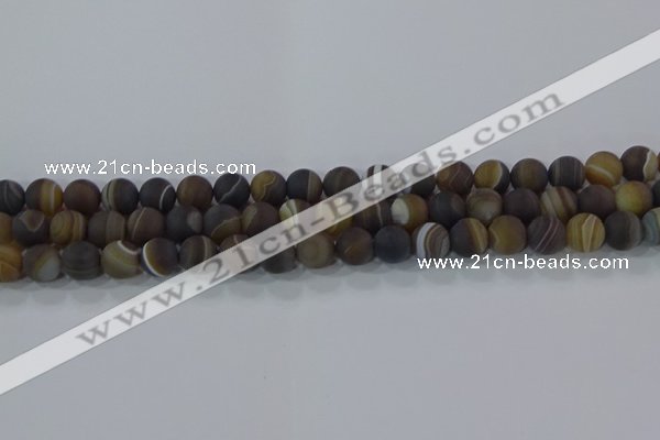 CAG9338 15.5 inches 8mm round matte line agate beads wholesale