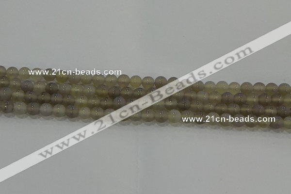 CAG9343 15.5 inches 6mm round matte grey agate beads wholesale