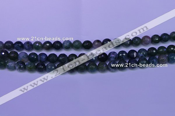 CAG9363 15.5 inches 10mm faceted round moss agate beads wholesale