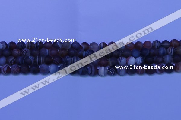 CAG9372 15.5 inches 8mm round matte botswana agate beads