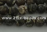 CAG9382 15.5 inches 8mm round matte turritella agate beads