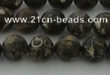 CAG9383 15.5 inches 10mm round matte turritella agate beads