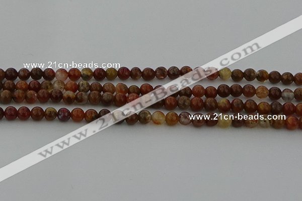 CAG9391 15.5 inches 6mm round red moss agate beads wholesale