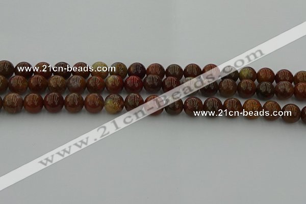 CAG9392 15.5 inches 8mm round red moss agate beads wholesale