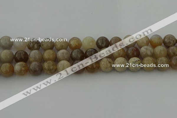 CAG9404 15.5 inches 12mm round ocean fossil agate beads wholesale