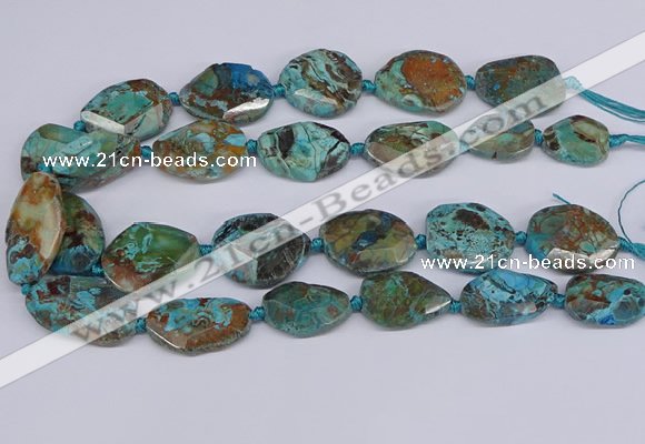 CAG9412 15.5 inches 20*25mm - 25*35mm freeform ocean agate beads