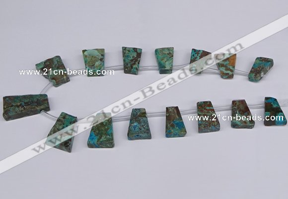 CAG9415 Top drilled 18*25mm - 22*32mm trapezoid ocean agate beads