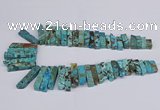 CAG9416 Top drilled 8*18mm - 10*50mm sticks ocean agate beads