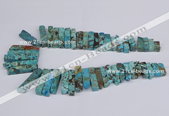 CAG9416 Top drilled 8*18mm - 10*50mm sticks ocean agate beads