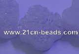 CAG9420 7.5 inches 16*16mm flower white plated druzy agate beads