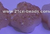 CAG9421 7.5 inches 16*16mm flower champagne plated druzy agate beads