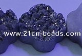 CAG9422 7.5 inches 16*16mm flower silver plated druzy agate beads