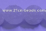 CAG9430 7.5 inches 14mm coin white plated druzy agate beads