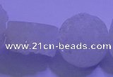 CAG9431 7.5 inches 16mm coin white plated druzy agate beads