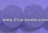 CAG9432 7.5 inches 18mm coin white plated druzy agate beads