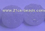 CAG9433 7.5 inches 20mm coin white plated druzy agate beads