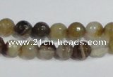 CAG945 16 inches 8mm faceted round madagascar agate gemstone beads