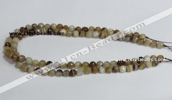 CAG945 16 inches 8mm faceted round madagascar agate gemstone beads