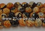 CAG9456 15.5 inches 6mm faceted round fire crackle agate beads