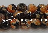 CAG9457 15.5 inches 8mm faceted round fire crackle agate beads