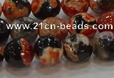 CAG9458 15.5 inches 10mm faceted round fire crackle agate beads