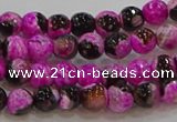 CAG9466 15.5 inches 6mm faceted round fire crackle agate beads