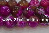 CAG9468 15.5 inches 10mm faceted round fire crackle agate beads