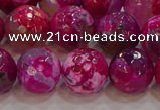 CAG9469 15.5 inches 12mm faceted round fire crackle agate beads