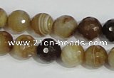 CAG947 16 inches 12mm faceted round madagascar agate gemstone beads