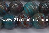 CAG9475 15.5 inches 12mm round blue crazy lace agate beads