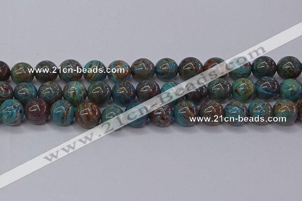 CAG9475 15.5 inches 12mm round blue crazy lace agate beads