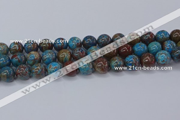 CAG9476 15.5 inches 14mm round blue crazy lace agate beads