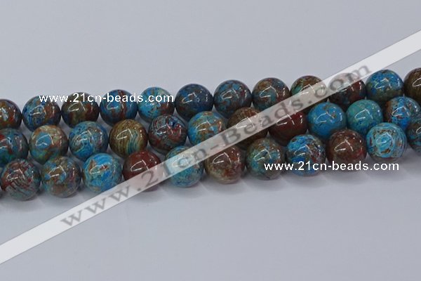 CAG9477 15.5 inches 16mm round blue crazy lace agate beads