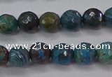 CAG9481 15.5 inches 6mm faceted round blue crazy lace agate beads