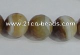 CAG949 16 inches 16mm faceted round madagascar agate gemstone beads