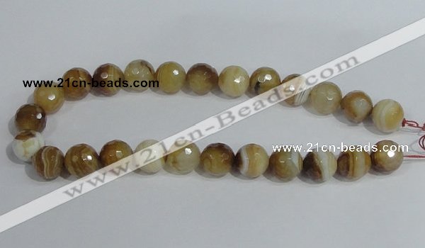 CAG949 16 inches 16mm faceted round madagascar agate gemstone beads