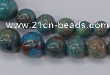 CAG9490 15.5 inches 6mm - 16mm round blue crazy lace agate beads