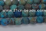 CAG9493 15.5 inches 6mm round matte blue crazy lace agate beads