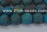 CAG9495 15.5 inches 10mm round matte blue crazy lace agate beads