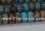 CAG9500 15.5 inches 5*8mm rondelle blue crazy lace agate beads