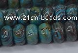 CAG9501 15.5 inches 6*10mm rondelle blue crazy lace agate beads