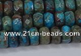 CAG9504 15.5 inches 5*8mm faceted rondelle blue crazy lace agate beads