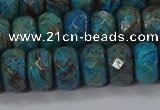 CAG9505 15.5 inches 6*10mm faceted rondelle blue crazy lace agate beads