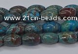 CAG9510 15.5 inches 5*8mm rice blue crazy lace agate beads