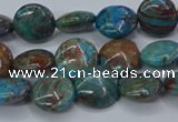 CAG9513 15.5 inches 10mm flat round blue crazy lace agate beads