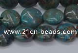 CAG9514 15.5 inches 12mm flat round blue crazy lace agate beads