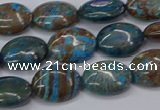 CAG9520 15.5 inches 10*14mm oval blue crazy lace agate beads