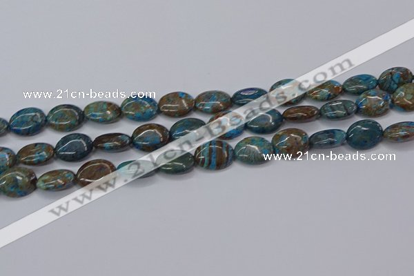 CAG9521 15.5 inches 12*16mm oval blue crazy lace agate beads